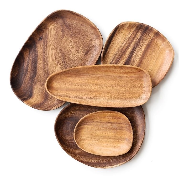 Household Kitchen Items Wooden Serving Plate Irregular Shaped Dish