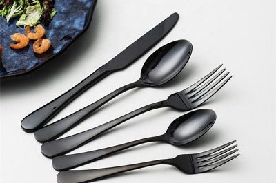 400Gift Box Set Stainless Steel Black Gold Copper Silver flatware (1)