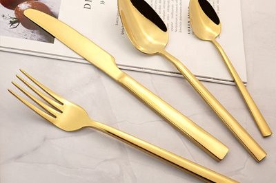 400Wholesale Kitchen Forks Brass Fork And Spoon Gold Flatware (4)