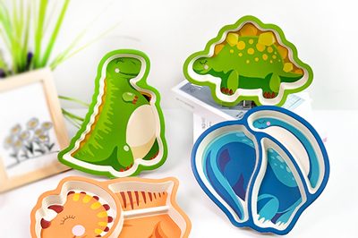 400Wholesale Melamine Bamboo Fiber Dinosaur Plates Dinnerware (5)