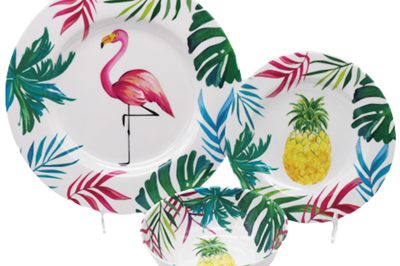 400Wholesale home tropical flamingo printed melamine dinner set (1)