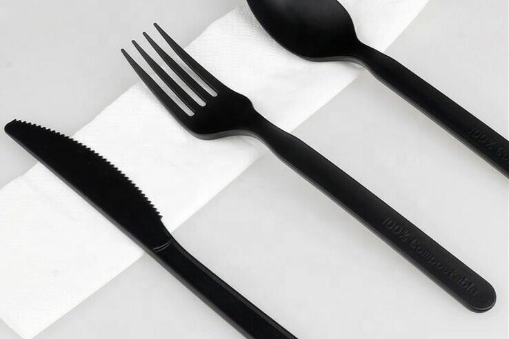 Colorful Plastic free Cutlery Cornstarch Flatware Set (3)