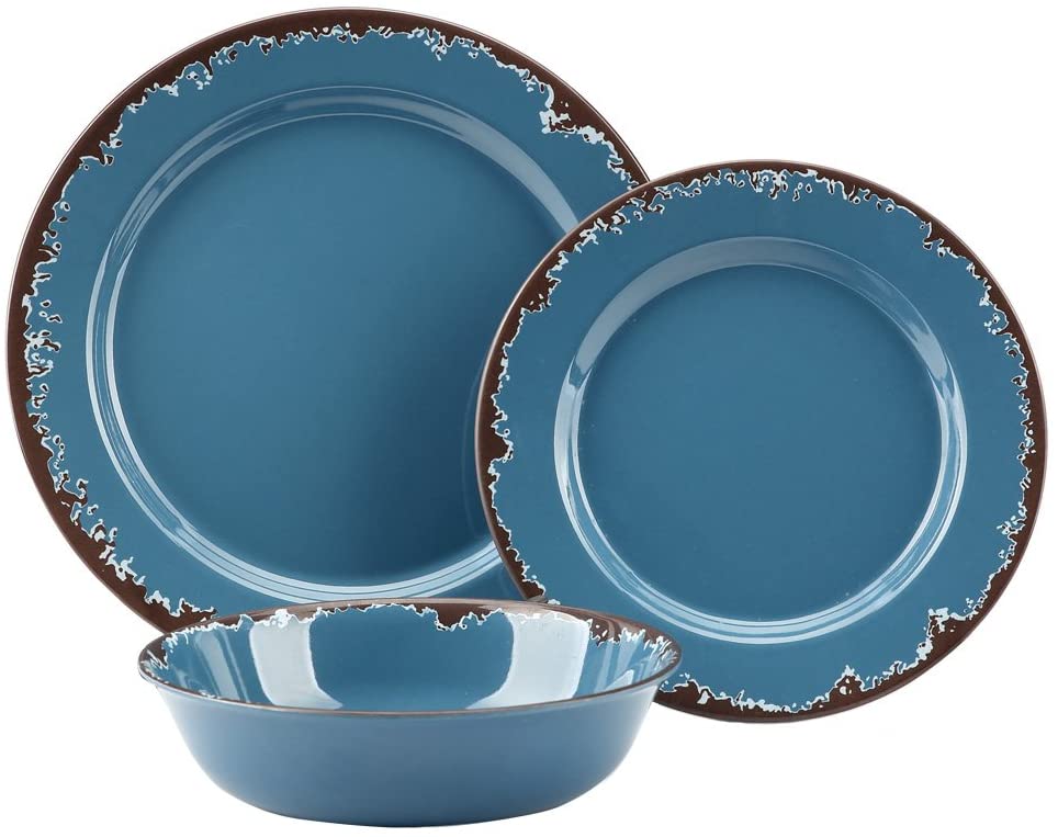 PUMELAMI Melamine Dinnerware Sets,12pcs Plates And Bowls India