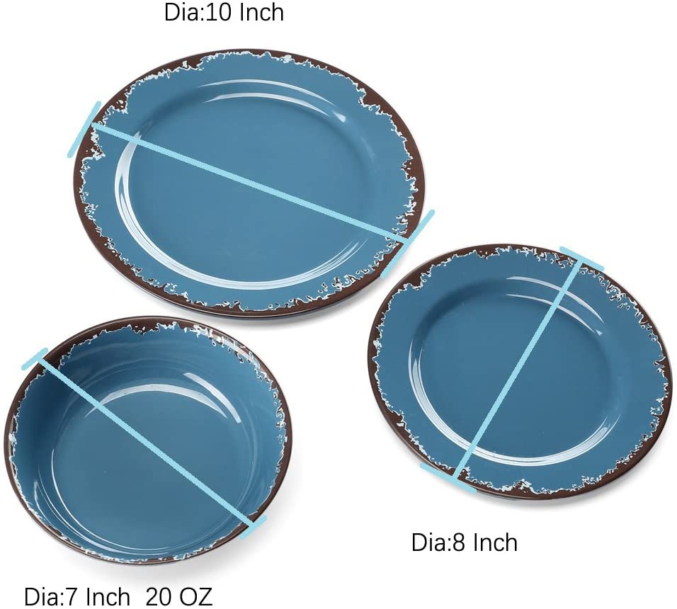 Melamine Camping Dinnerware Set 12 PCS Dinner Dishes Set