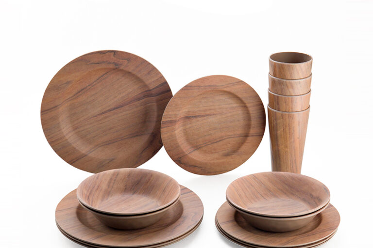 Melamine wooden design dinnerware tableware sets (4)