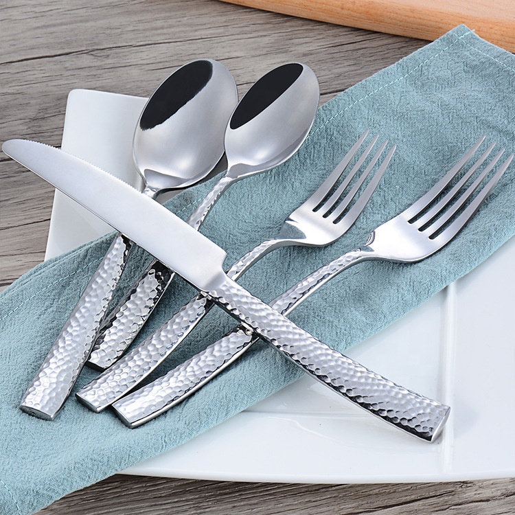 Wholesale stainless steel shiny gold silverware flatware
