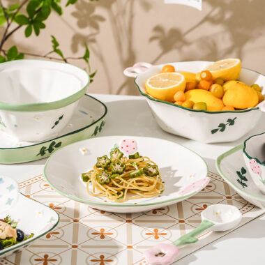 Cute Floral Crockery Dinner Sets with Colorful Flower Patterns – Ceramic Plates and Bowls