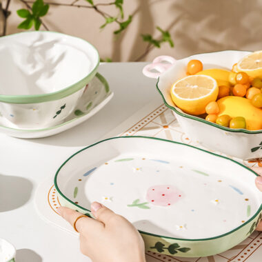 Cute Floral Crockery Dinner Sets with Colorful Flower Patterns – Ceramic Plates and Bowls