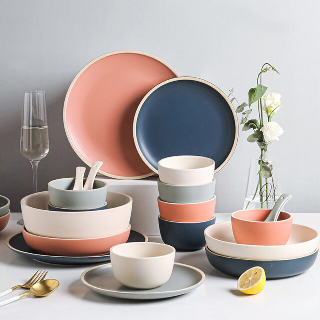 Colorful Ceramic Dinner Set for Home Use – Wholesale Vibrant Tableware