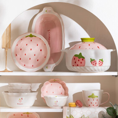 Cute Strawberry Crockery Dinner Set for Kitchen or Gift Shop