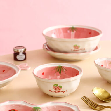 Cute Strawberry Crockery Dinner Set for Kitchen or Gift Shop