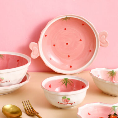 Cute Strawberry Crockery Dinner Set for Kitchen or Gift Shop