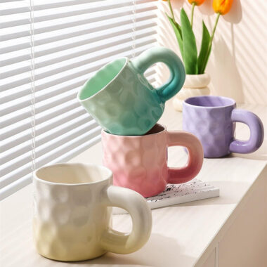Gradient Nordic candy color cups and mugs for modern home crockery