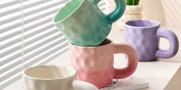 Gradient Nordic candy color cups and mugs for modern home crockery