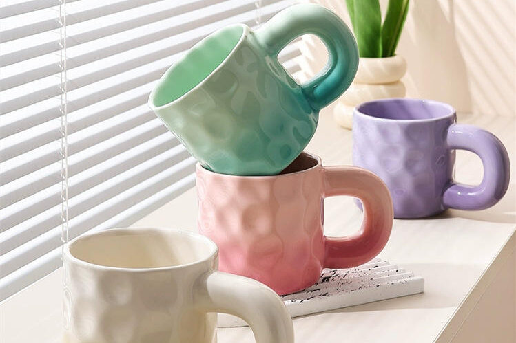 Gradient Nordic candy color cups and mugs for modern home crockery