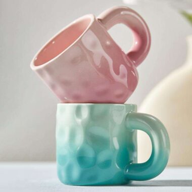 Gradient Nordic candy color cups and mugs for modern home crockery