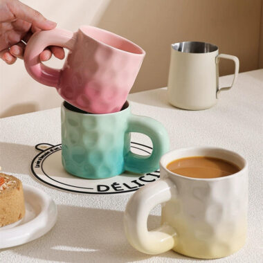 Gradient Nordic candy color cups and mugs for modern home crockery