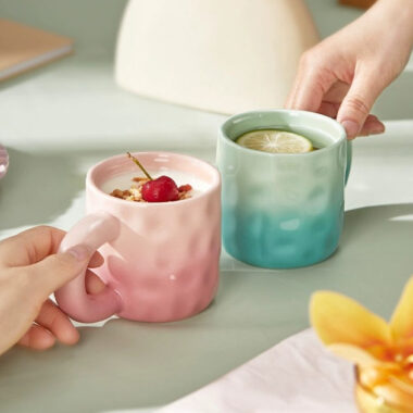 Gradient Nordic candy color cups and mugs for modern home crockery