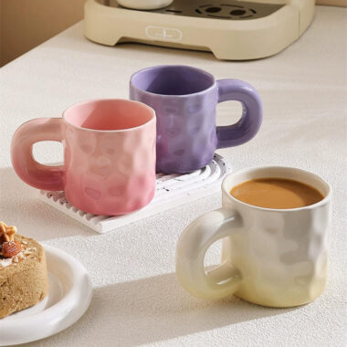 Gradient Nordic candy color cups and mugs for modern home crockery