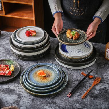 Japanese crockery pasta salad plates and dishes for restaurants and hotels