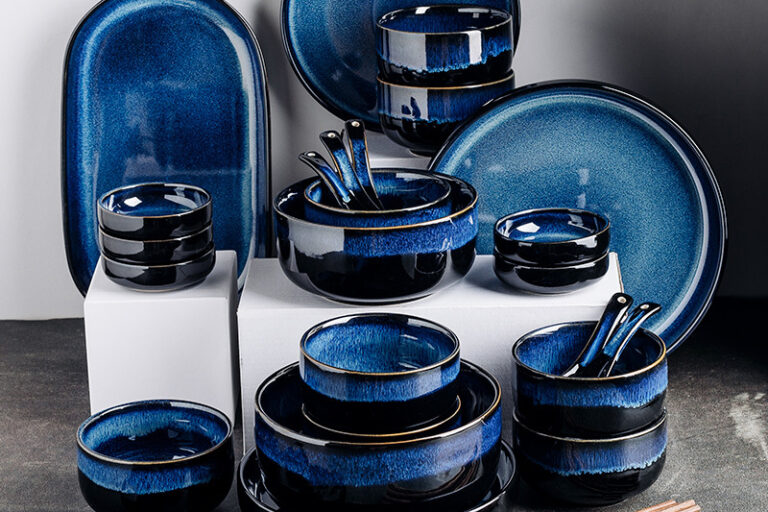 Nordic Blue Crockery Dinner Set – Scandinavian Luxury Tableware