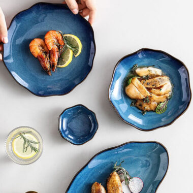 Nordic Blue Crockery Dinner Set – Scandinavian Luxury Tableware