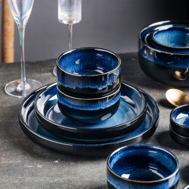 Nordic Blue Crockery Dinner Set – Scandinavian Luxury Tableware