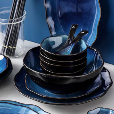 Nordic Blue Crockery Dinner Set – Scandinavian Luxury Tableware