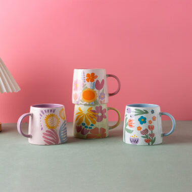 Cute flower-themed ceramic cups and mugs for modern crockery lovers