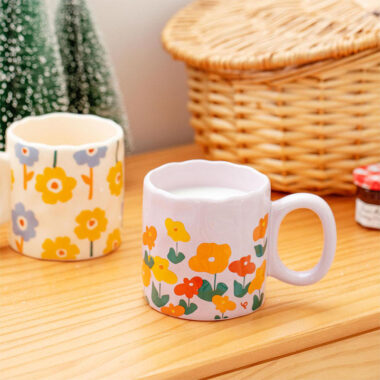 Cute flower-themed ceramic cups and mugs for modern crockery lovers