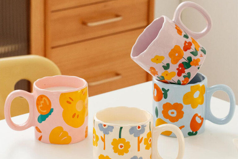 Cute flower-themed ceramic cups and mugs for modern crockery lovers