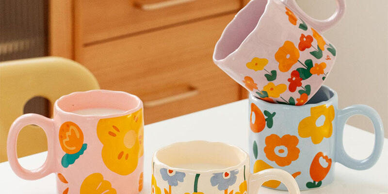 Cute flower-themed ceramic cups and mugs for modern crockery lovers