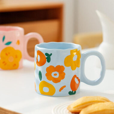 Cute flower-themed ceramic cups and mugs for modern crockery lovers