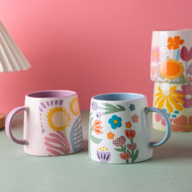 Cute flower-themed ceramic cups and mugs for modern crockery lovers