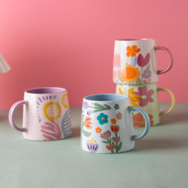 Cute flower-themed ceramic cups and mugs for modern crockery lovers