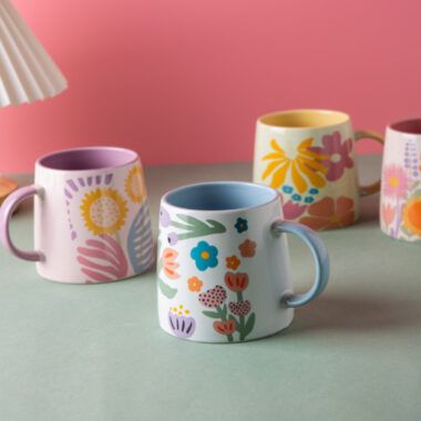 Cute flower-themed ceramic cups and mugs for modern crockery lovers