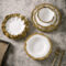 Nordic minimalist crockery with irregular shape and gold rim