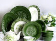 French Vintage Deep Green Crockery Dinner Set
