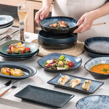 Custom vintage minimalist ceramic crockery plates and dishes