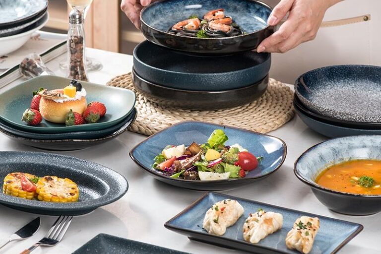 Minimalist vintage crockery set with customizable options (1) Custom vintage minimalist ceramic crockery plates and dishes