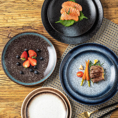 Custom vintage minimalist ceramic crockery plates and dishes