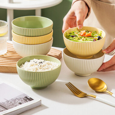 Nordic minimalist ceramic ramen bowl with wide design