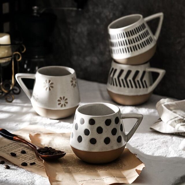 Handmade Nordic minimalist clay mugs and cups for wholesale