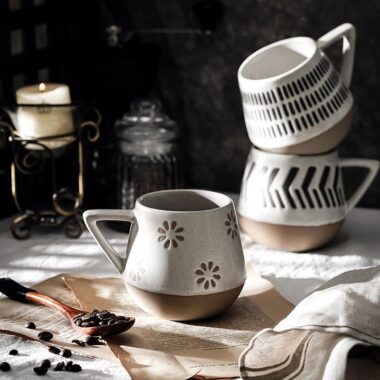 Handmade Nordic minimalist clay mugs and cups for wholesaleA collection of minimalist handmade clay mugs with soft earthy tones, crafted in Nordic style. Each piece reflects artisan quality and modern design — perfect for home or coffee shop use.  