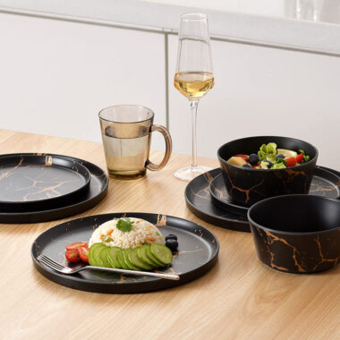 Custom High-Quality Melamine Crockery Dinnerware Set in Assorted Colors