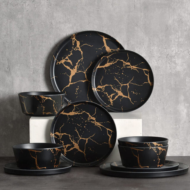 Custom High-Quality Melamine Crockery Dinnerware Set in Assorted Colors