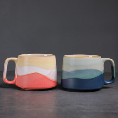 Vintage gradient color ceramic cups and mugs for home use