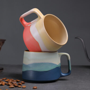 Vintage gradient color ceramic cups and mugs for home use