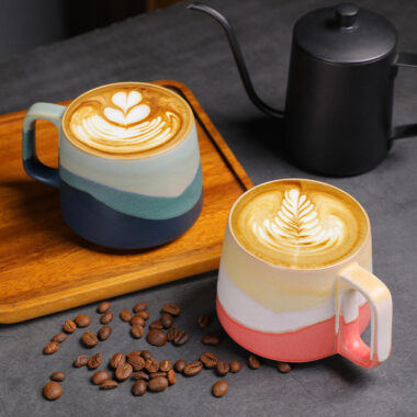 Vintage gradient color ceramic cups and mugs for home use