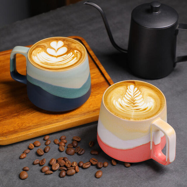 Vintage gradient color ceramic cups and mugs for home use